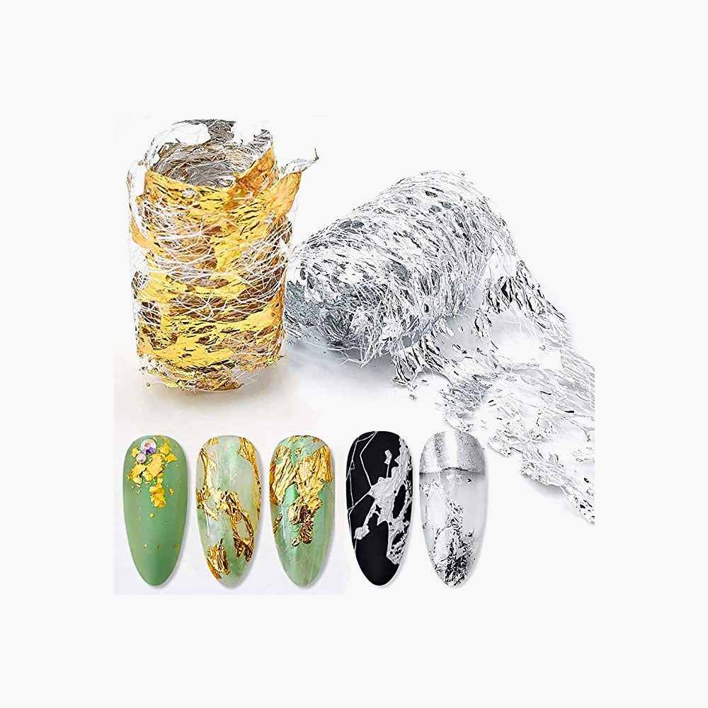 Gold Silver Foil Nail Art